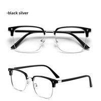 Lunettes Intelligentes 618 Demi-Monture Photochromiques Myopie Femme Visage Carré Anti-Lumière Bleue Verres Simples Style Punk Artistique Lentilles PC