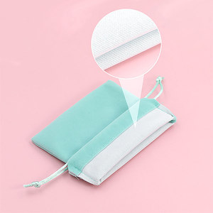 FY gioielli borsa di velluto Logo personalizzato morbida borsa blu Tiffany borse in velluto scamosciato per collana bracciale confezione regalo - Product Image 3