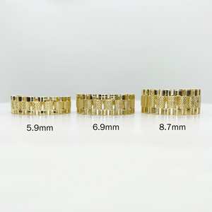 Duyizhao新しいデザインK14ゴールドメッキRollie Presidential Style Textured Band Ring for <span class=keywords><strong>Men</strong></span> Women Jewelry - Product Image 4