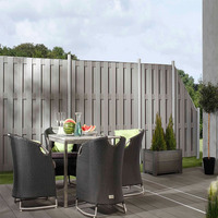 Clôture de jardin en composite bois-plastique (WPC) de 1,80 m, écologique, facile à installer soi-même, étanche, option économique pour la maison