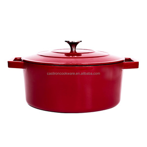 Casserole en <span class=keywords><strong>fonte</strong></span> <span class=keywords><strong>émaillé</strong></span>e compatible induction 10L, ensemble chauffe-plats écologique - Product Image 3