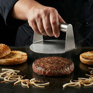 Presse à hamburgers et à galettes de viande en acier inoxydable extra épais et robuste, presse à viande commerciale pour galettes de bœuf - Product Image 6