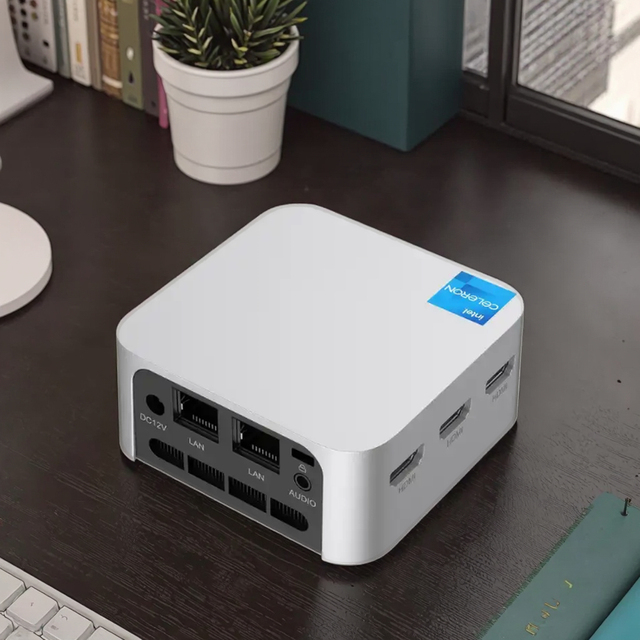 INYUDA Intel Celeron N100 Mini Pc 2* LAN 3*HDM I 3*USB Windows OS Portable Pocket Office Home Mini Computer