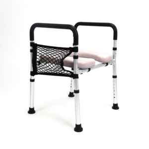 Silla de Inodoro para Pacientes Mayores, Metálica, Ajustable, Plegable, Silla de Ducha, Ayuda para Inodoro, Equipo de Rehabilitación - Product Image 3