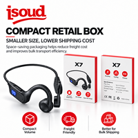 6.0 Headphone Konduksi Tulang Konduksi Udara Tahan Air Earbud Nirkabel Open Ear Layar LED Mikrofon Daya Tahan Baterai Lama