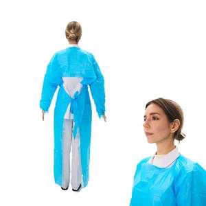 Chine Usine D'approvisionnement Cpe Robe Jetable Anti-Poussière Cpe Isolation Prix Pas Cher Cpe Robe - Product Image 1