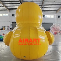 Ballon gonflable flottant imperméable en forme de canard jaune pour parc aquatique, modèle de canard gonflable comme accessoire de photomaton pour événements