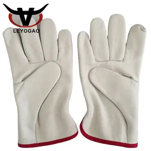 goat skin crust fashion thinsulate leather work welding sheepskin gloves for drive car and bus