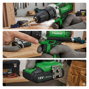 Perceuse à percussion électrique sans fil professionnelle 12V <span class=keywords><strong>18V</strong></span> 20V Max avec batterie au lithium 10 mm, mini kit d'outils électriques - Product Image 5