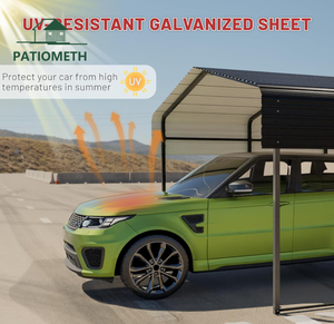 Abri de voiture en métal 11x19 pieds, structure renforcée, acier galvanisé antirouille, abri extérieur, directement de l'usine - Product Image 5