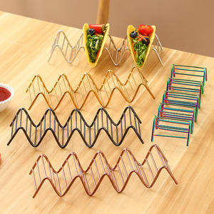 بيع بالجملة من الشركة المصنعة المكسيك سلك الفولاذ المقاوم للصدأ تاكو حامل حامل صينية لوحة حامل تاكو - Product Image 3