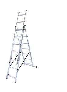 Industriale 8.8m portata telescopica 3 sezioni in lega di alluminio scala rinforzata in acciaio cerniere pieghevole scale appartamento ospedale - Product Image 2