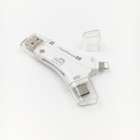 Pembaca Kartu USB 2.0, Pembaca Kartu Otg Micro Usb 4 In 1 Cocok-Sd Tf Multi Card Writer untuk Tablet Ponsel