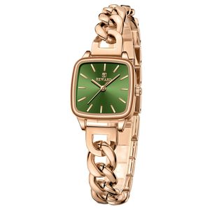 Montre de Luxe Rétro pour Femme avec Boîtier Carré, Bracelet en Laiton, Bijou Métallique Élégant, Montre à Quartz Personnalisée pour Dames - Product Image 1