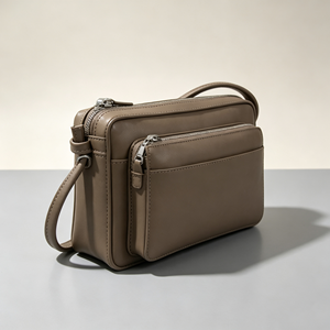 Ladies Simple Leather Shoulder <b>Purse</b> Multi Compartment Zipper Pocket Casual Daily Handbag - Product Image 3