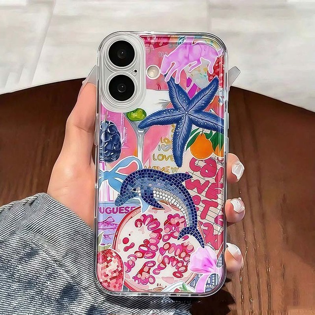 Sea Fish Star Flower Printing Shockproof Space TPU Mobile Phone Cover Case for Iphone 8 X Xr Xs 11 12 13 14 15 16 17 Pro Max