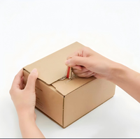 Boîte d'expédition en carton ondulé avec fermeture à glissière et bande détachable en papier kraft écologique avec logo personnalisé pour vêtements, produits de beauté, accessoires 3C, livres