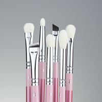 Pinceau de maquillage pour les yeux avec logo personnalisé, poils doux de haute qualité, manche en bois, pour estomper les fards à paupières et les eye-liners, offre OEM