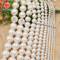 Perles en vrac à feuilles rouges 3/4/6/8/10mm perles de coquille naturelle blanche pour la fabrication de bijoux à bricoler soi-même Bracelets et colliers avec perle de coquille