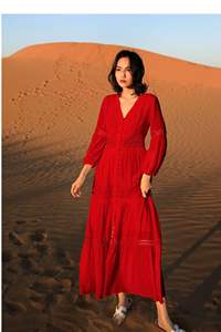 Scenic Destination Maxi Dress - Red Tourism Beach Wear con un diseño favorecedor Slim-Fit para <span class=keywords><strong>vacaciones</strong></span> en el desierto - Product Image 5