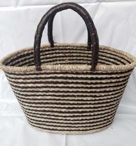 Sac cabas vintage élégant en jacinthe d'eau, léger et grande capacité, avec détail ruban et foulard, tissé, emballage cadeau - Product Image 2