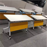 Table de formation mobile pliable durable, moderne et colorée, gain de place, avec panneau vert pour bureaux et espaces commerciaux