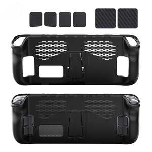 Tideseer Anti-Sturz Gummi TPU Schutzhülle Halterung Touchpad-Tasten-Aufkleber-Set Schwarz Ständer Steam Deck Spielzubehör - Product Image 1