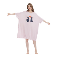 T-shirt de nuit avec poches imprimé chat amour personnalisé doux été Cool écologique confortable surdimensionné long lâche femmes