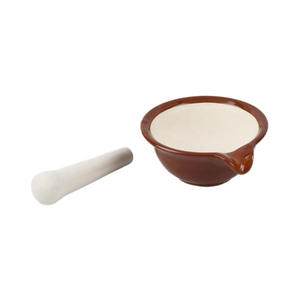 Set ergonomico artigianale mortaio e pestello di piccole dimensioni per uso cucina - Product Image 2