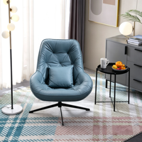 Fauteuil pivotant minimaliste moderne en métal, idéal pour petits salons, balcons, bureaux et bibliothèques