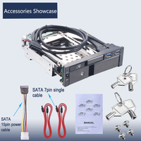 Unestech Export 5.25 pouces interne double disque dur/SSD SATA conception sans outil avec 2 ports USB3.0 et serrures pour boîtier de disque dur