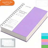Carnet à spirale A5 personnalisé avec logo, 300 pages, pages pointillées, couverture rigide imperméable, reliure double spirale