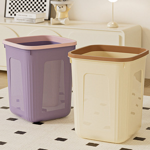 Poubelle carrée de grande capacité, poubelle rectangulaire d'intérieur pour salon, chambre à coucher, salle de bain - Product Image 2