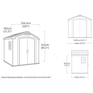 Casetta da Giardino Keter Factor 8x6 256,5x182x243 Cm Effetto Legno in Resina Beige - Product Image 2
