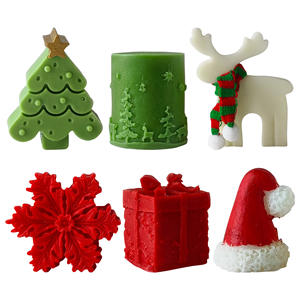 Moldes de Silicona para Jabón de Fácil Desmoldeo, Moldes para Velas con Forma de Árbol/Hombre de Jengibre/Reno, Moldes de Silicona para Hacer Velas Navideñas Hechas a Mano - Product Image 3