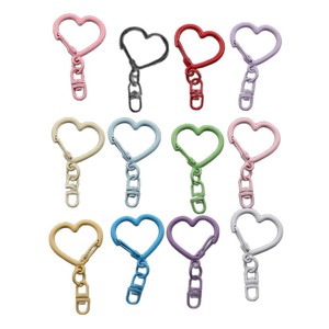 Porte-clés en métal émaillé style frais, motif cœur de dessin animé + boucle à 8 caractères, accessoire à <span class=keywords><strong>suspendre</strong></span> pour poupée en mosaïque de perles faite main DIY - Product Image 5