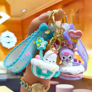 Sanlio Hamburger <span class=keywords><strong>Keychain</strong></span> PVC ánh sáng phim hoạt hình túi Mặt dây chuyền cho chìa khóa xe hoặc Claw Máy món quà nhỏ cho bán buôn - Product Image 1