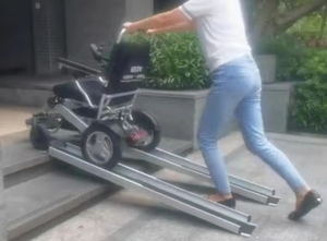 HEDY CE tugas berat diperkuat aluminium Aloi, kursi roda teleskopik lebar dapat disesuaikan untuk mobil Van langkah tangga rumah - Product Image 4