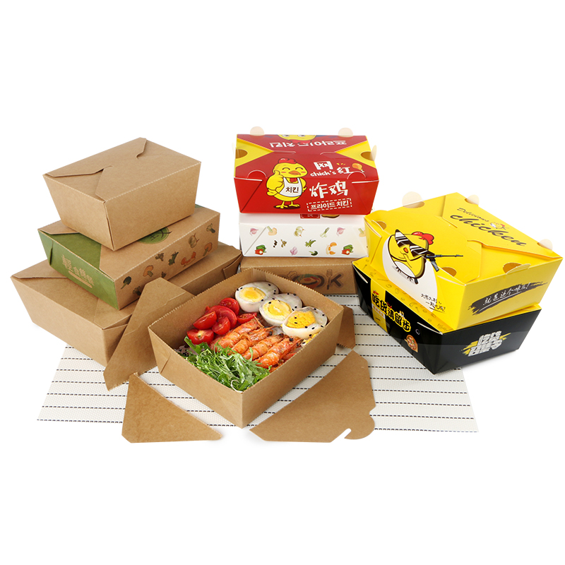 Lunch Box Food Gift Package Mooncake Box stampa Offset carta Kraft usa e getta fornitura di fabbrica personalizzata scatola di carta per alimenti marroni