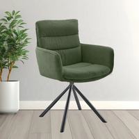 180 °   Chaise de salle à manger pivotante avec retour automatique, revêtement en tissu de luxe, chaise confortable