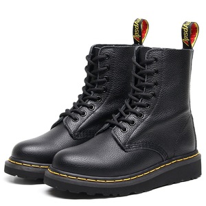 Bottines Martin - Bottines courtes en cuir de vachette souple pour femme, style motard en cuir anglais, bout rond, style tendance - Product Image 3