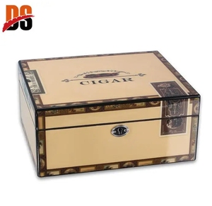 Humidor à cigares en bois de cèdre espagnol, style américain, laqué, portable, haut de gamme, classique, fait main, avec logo personnalisé, coffret de rangement, cadeau - Product Image 5