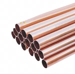 ASTM 99.9% Tubo de água de cobre vermelho C10100 Tubo de cobre Tubo de cobre para sistema de água