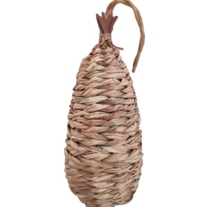 Cage de maison d'oiseau en paille naturelle faite à la main nid d'oiseau en herbe <span class=keywords><strong>cabane</strong></span> suspendue extérieure accessoire pour animaux de compagnie tissé à la main nid de colibri - Product Image 3