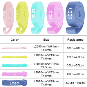 Macaron Color Latex Resistance <b>Bands</b> Set Women Fitness <b>Workout</b> <b>Bands</b> Yoga Exercise <b>Bands</b> Private Label Supplier - Product Image 2