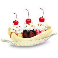 Plat à dessert en verre épais en forme de bateau à bananes, assiette à salade