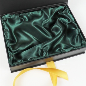 Crown Win Custom Elastic Printed Decorative Magnetic Luxury Gift <b>Box</b> with Ribbon Bow for Gift Wrap Satin Lined Black Paper Boxes - Product Image 5