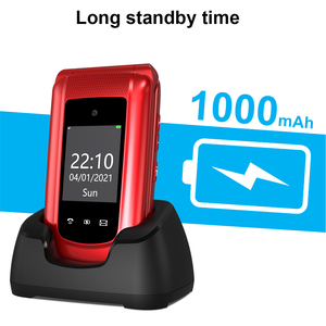 Meilleures ventes d'<span class=keywords><strong>Amazon</strong></span> Téléphone à rabat 2G 1.77 + 2.4 ''double écran Téléphone mobile GSM Ulocked LCD FM BT <span class=keywords><strong>pour</strong></span> personnes âgées - Product Image 2