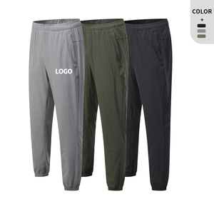 Mens Elastic Waistband Full Length Pants Mens Gym Training Pants with Zipper Pocket Elasticated <b>Trousers</b> Foot Quick Dry Fabric - Product Image 5