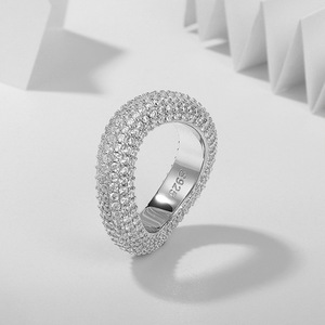 Bague en argent sterling S925 pavée de zircons, modèle 2026, très tendance, pour femme, luxueuse, polyvalente, bicolore, pour banquets - Product Image 5